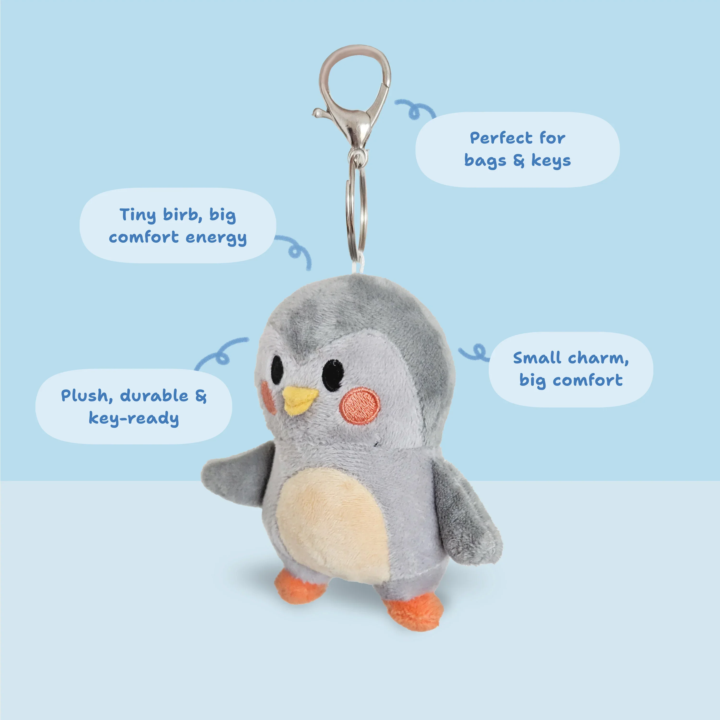 Finch Plush Bag Charm - Clip-On Emotional Support - Image 8