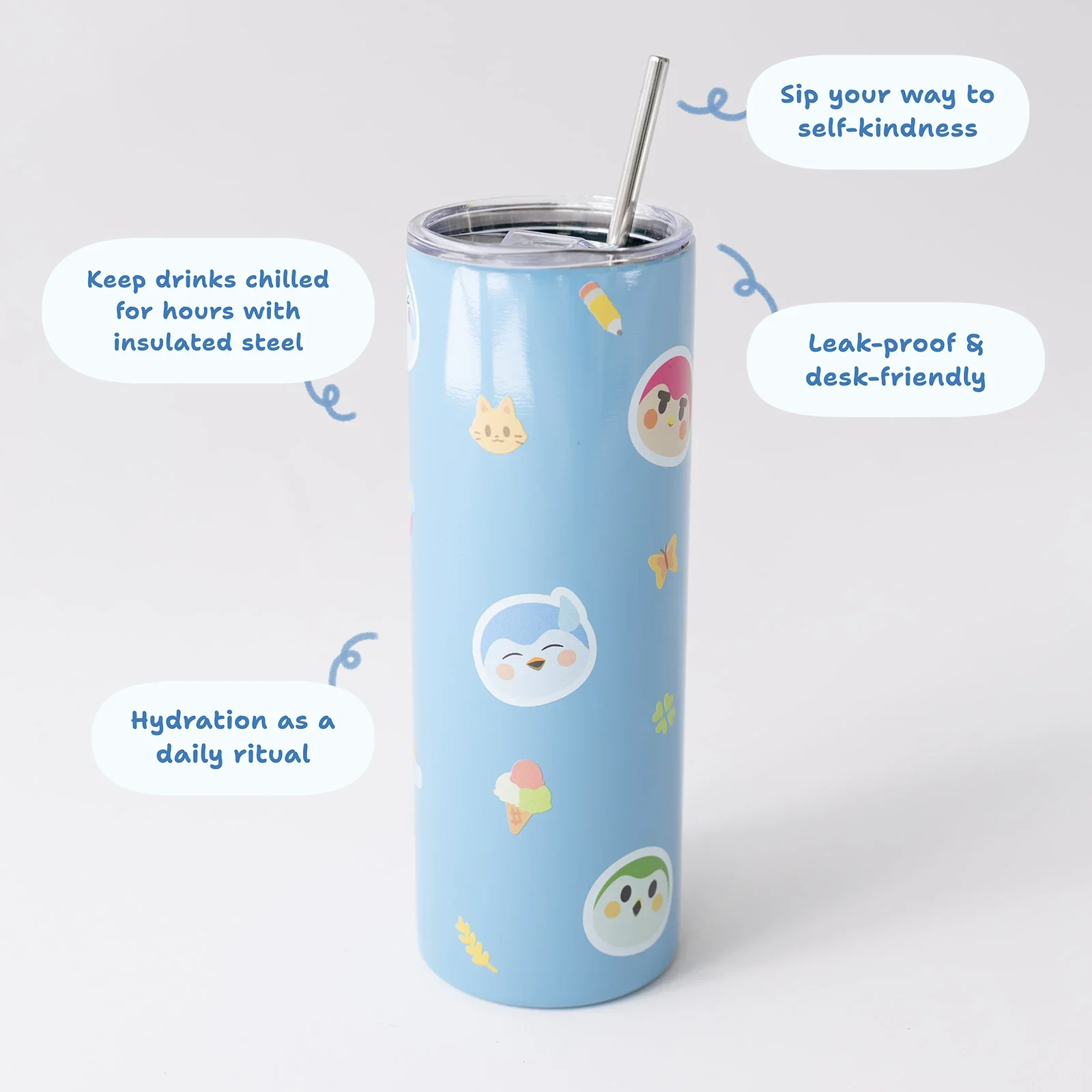 Finch Insulated Water Bottle - 20oz Stainless Steel - Image 3